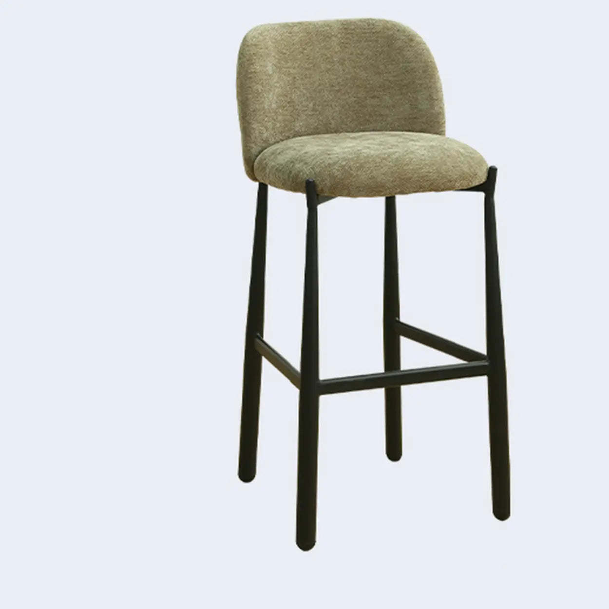 Modern Square Low-Back Upholstered Counter Bar Stool