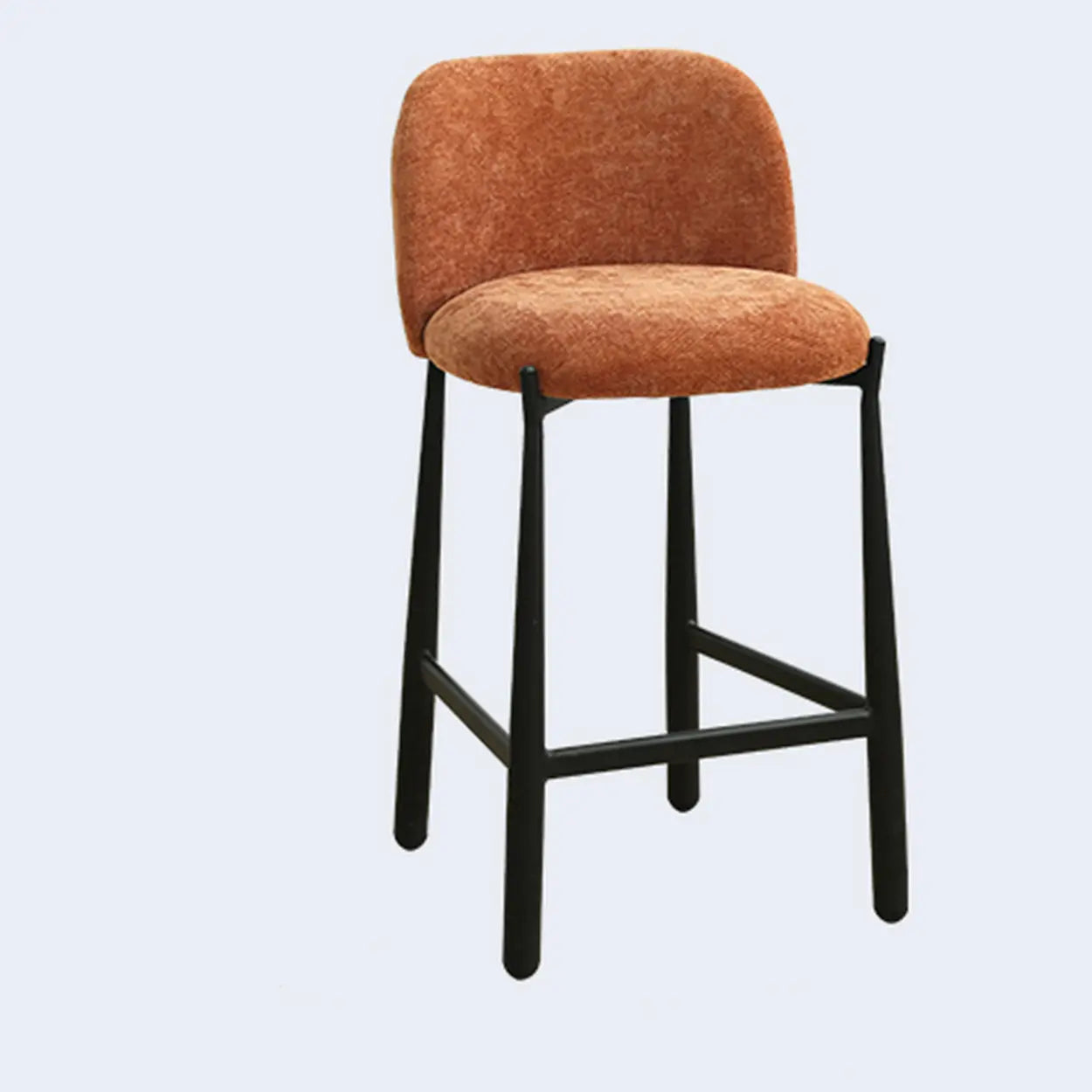 Modern Square Low-Back Upholstered Counter Bar Stool — Brown