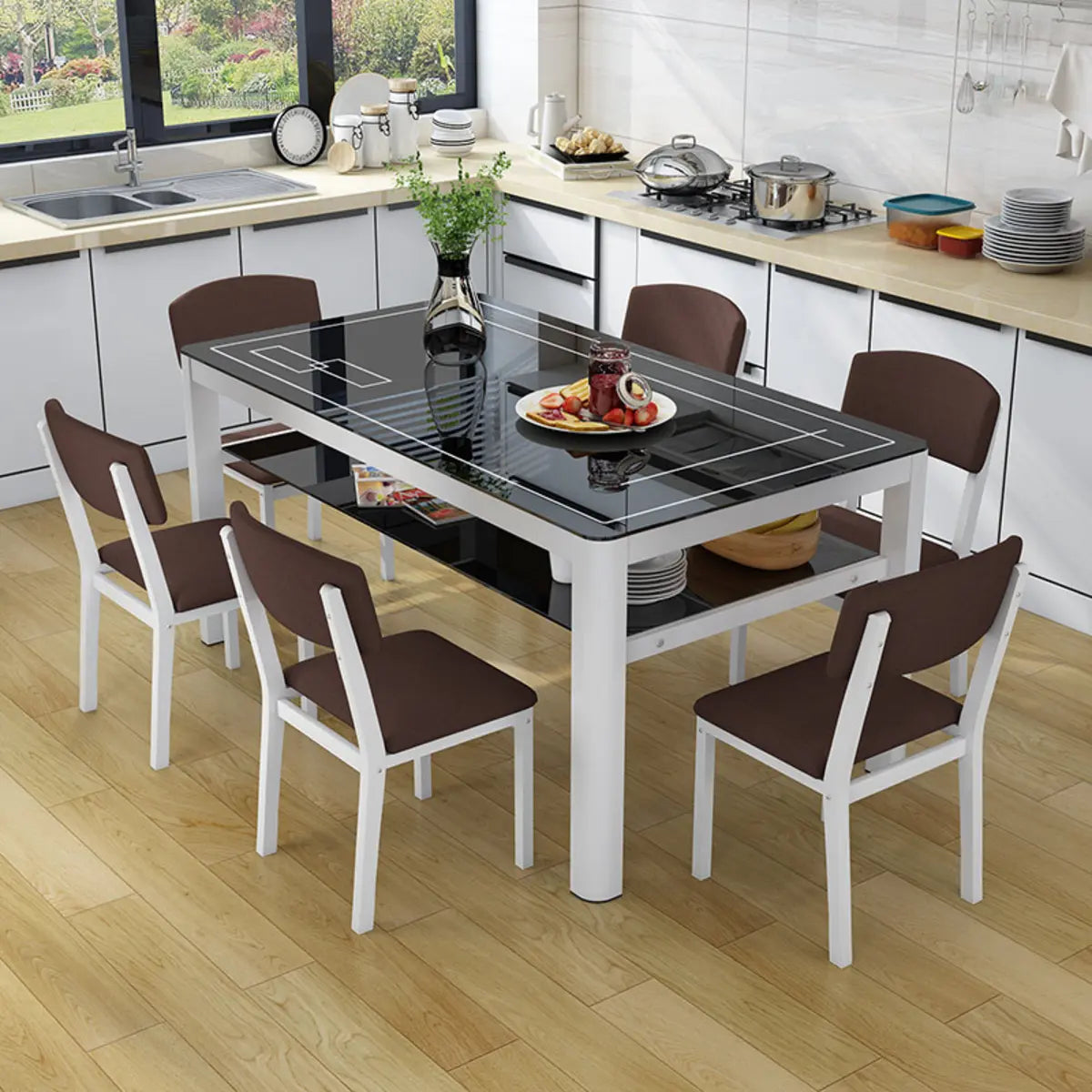 Modern Black and White Square Metal Stool — White-Black / 2 Piece Set / Soft Case Not Included