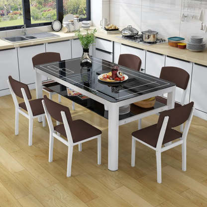Modern Black and White Square Metal Stool — White-Black / 2 Piece Set / Soft Case Not Included