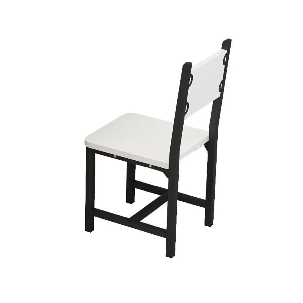 Modern Black and White Square Metal Stool