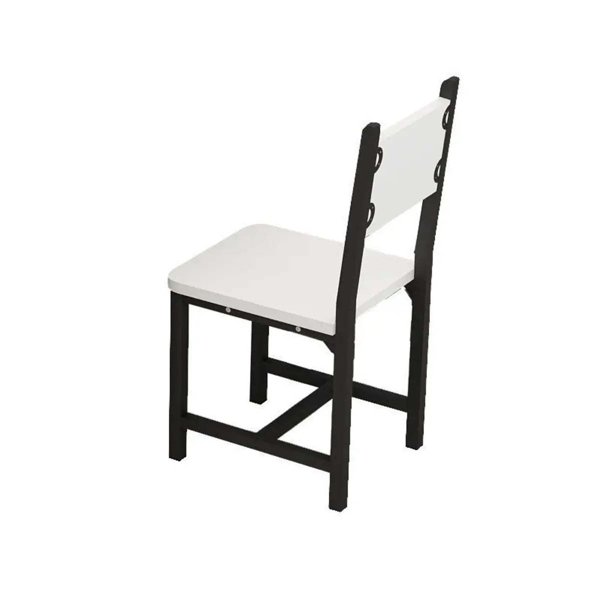 Modern Black and White Square Metal Stool