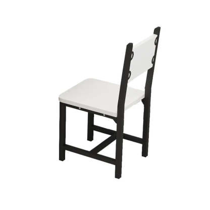 Modern Black and White Square Metal Stool