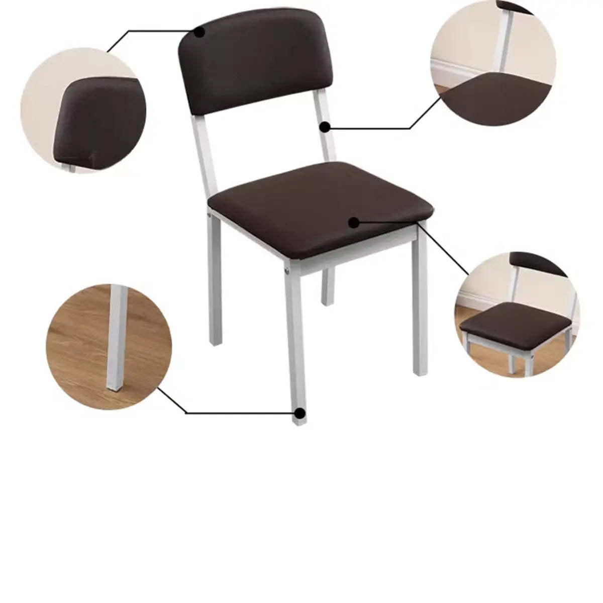 Modern Black and White Square Metal Stool
