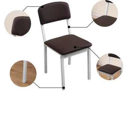Modern Black and White Square Metal Stool