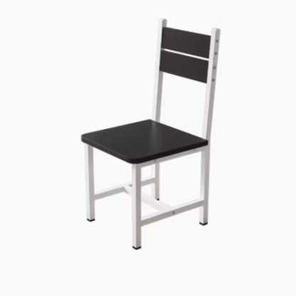 Modern Black and White Square Metal Stool