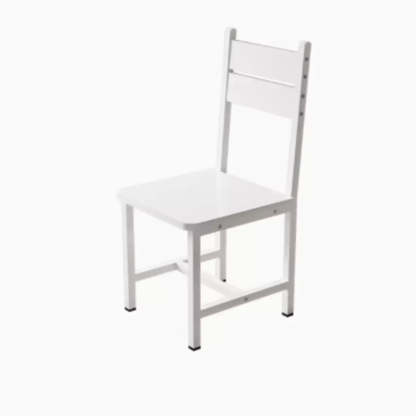 Modern Black and White Square Metal Stool