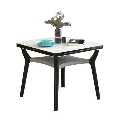 Modern White Stone Foldable Square Dining Table