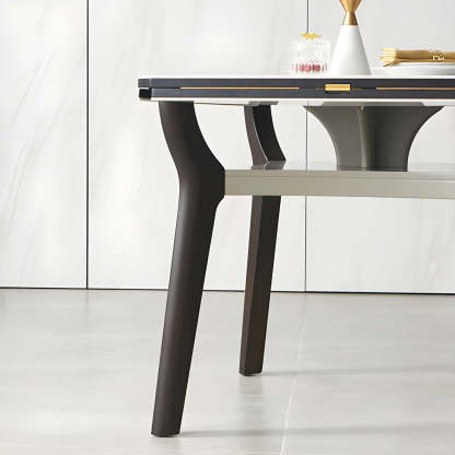 Modern White Stone Foldable Square Dining Table