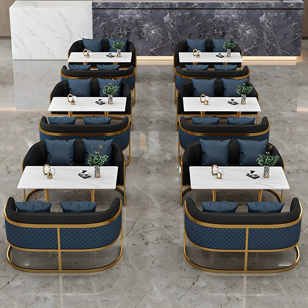 Modern Square Stone White Dining Table