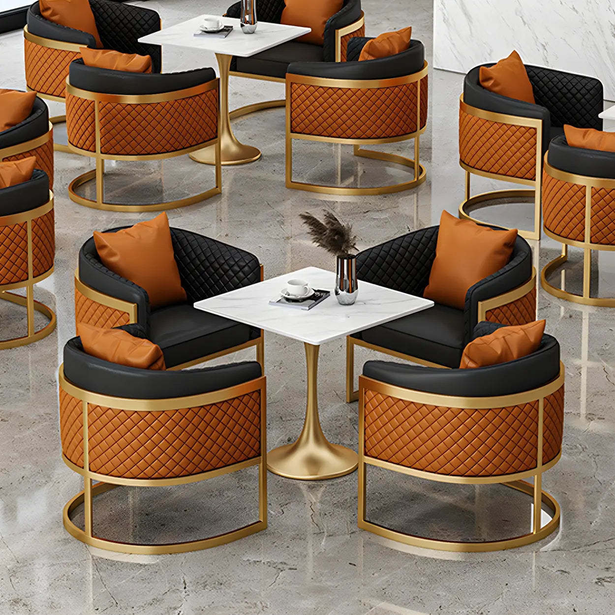 Modern Square Stone White Dining Table