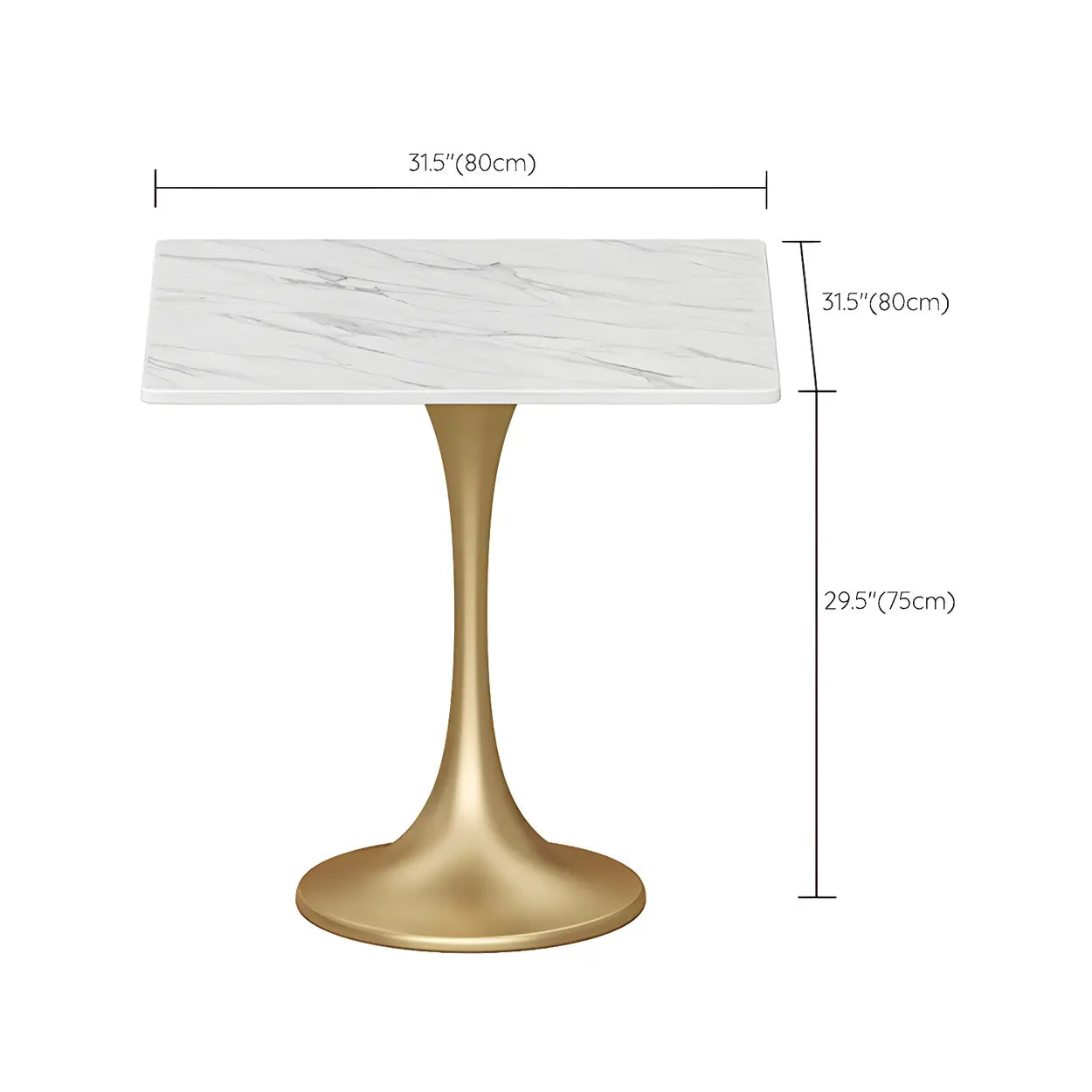 Modern Square Stone White Dining Table