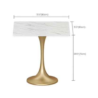 Modern Square Stone White Dining Table