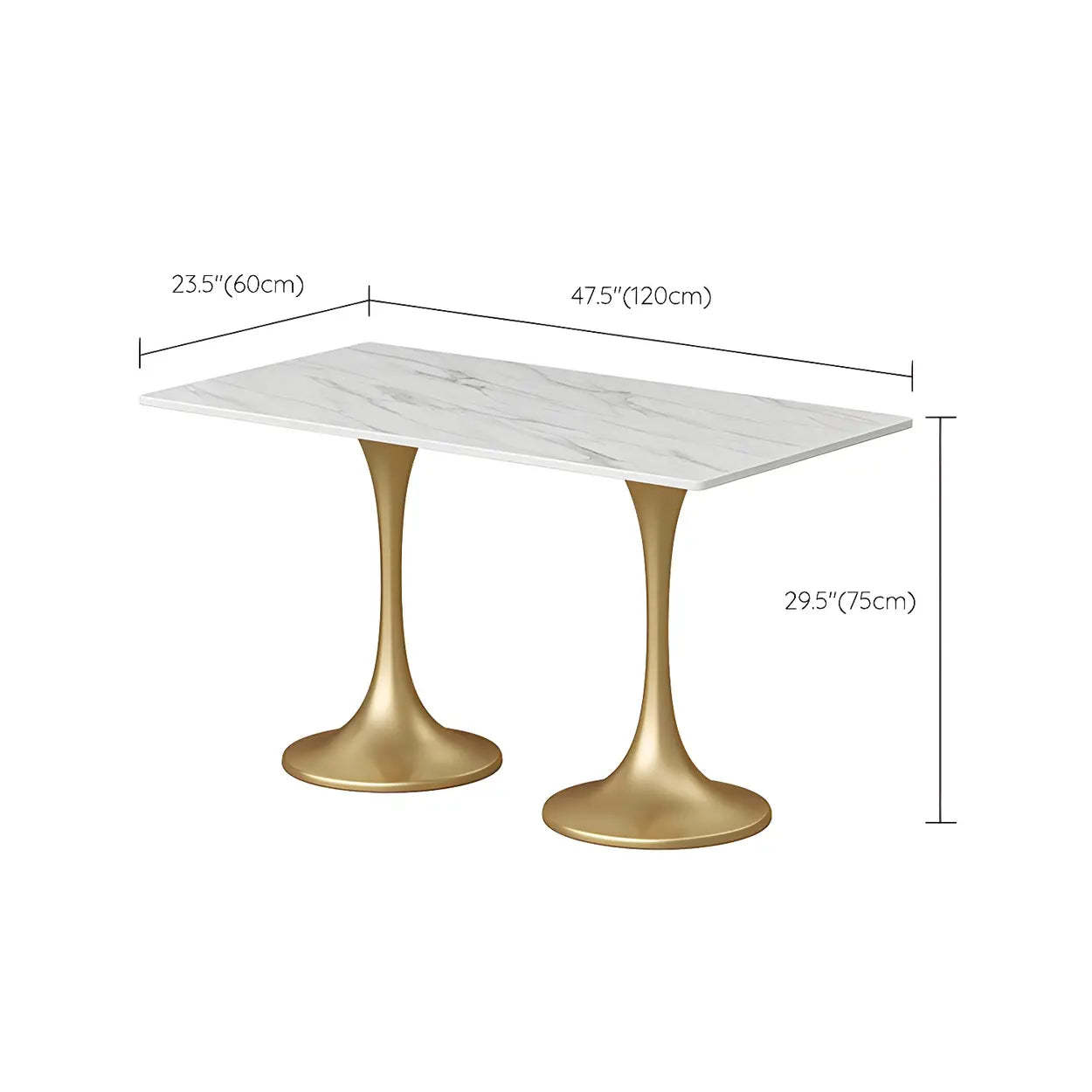 Modern Square Stone White Dining Table