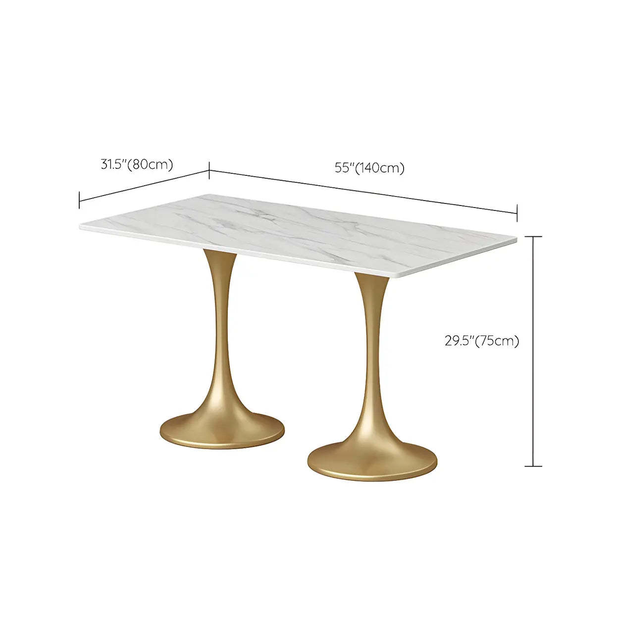 Modern Square Stone White Dining Table