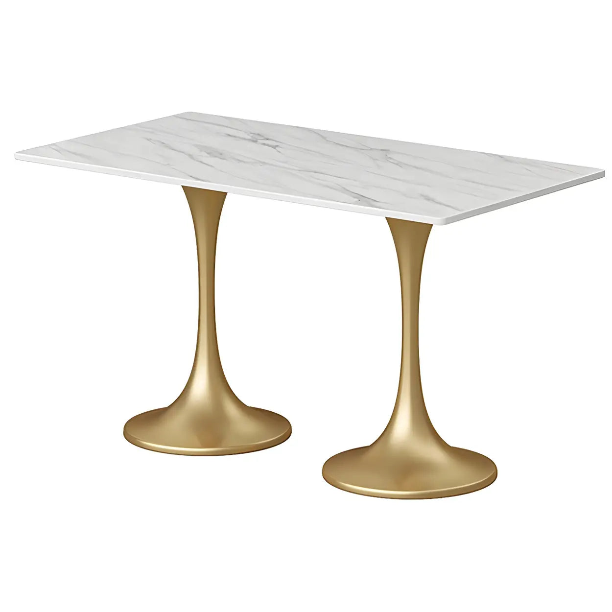 Modern Square Stone White Dining Table — Table Only