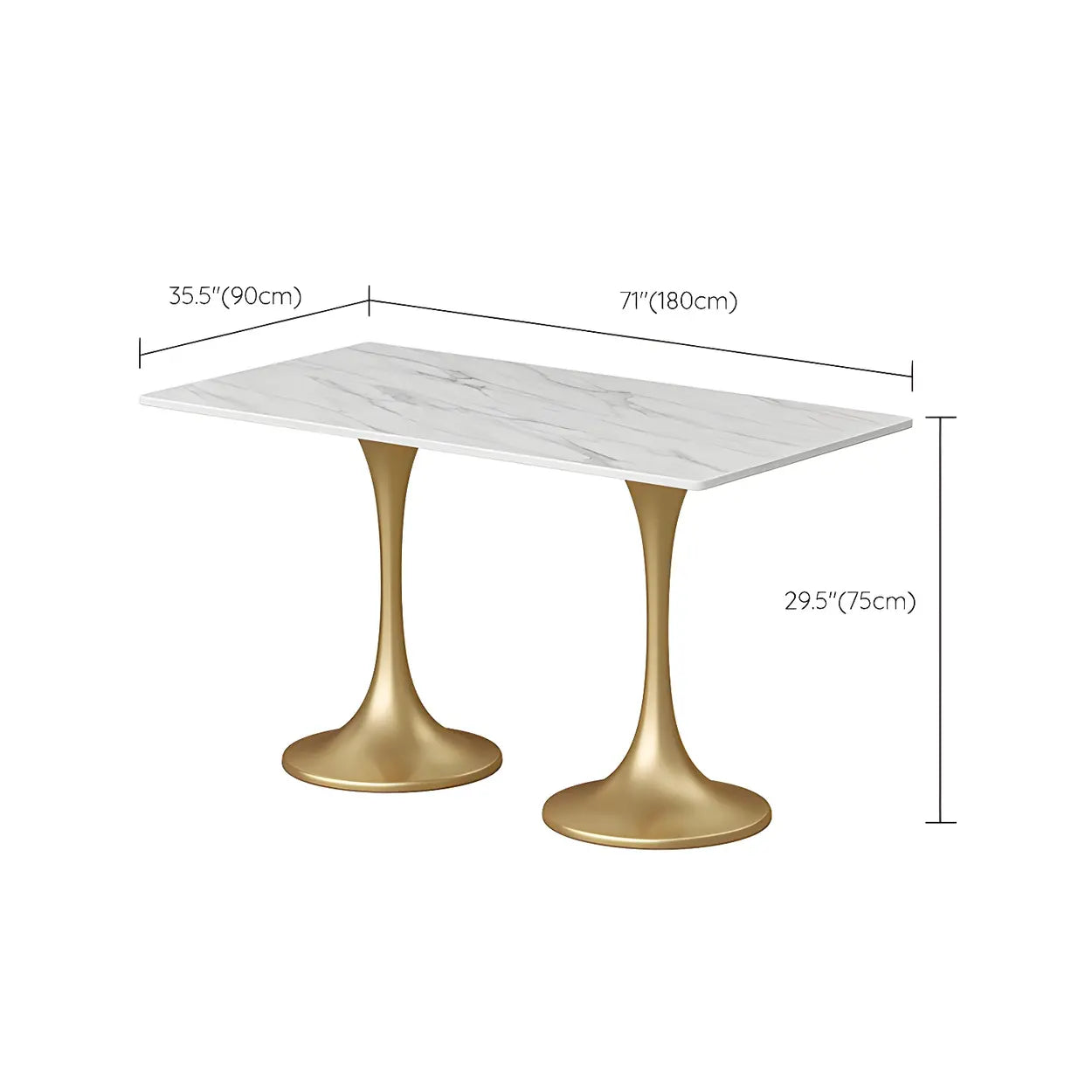Modern Square Stone White Dining Table