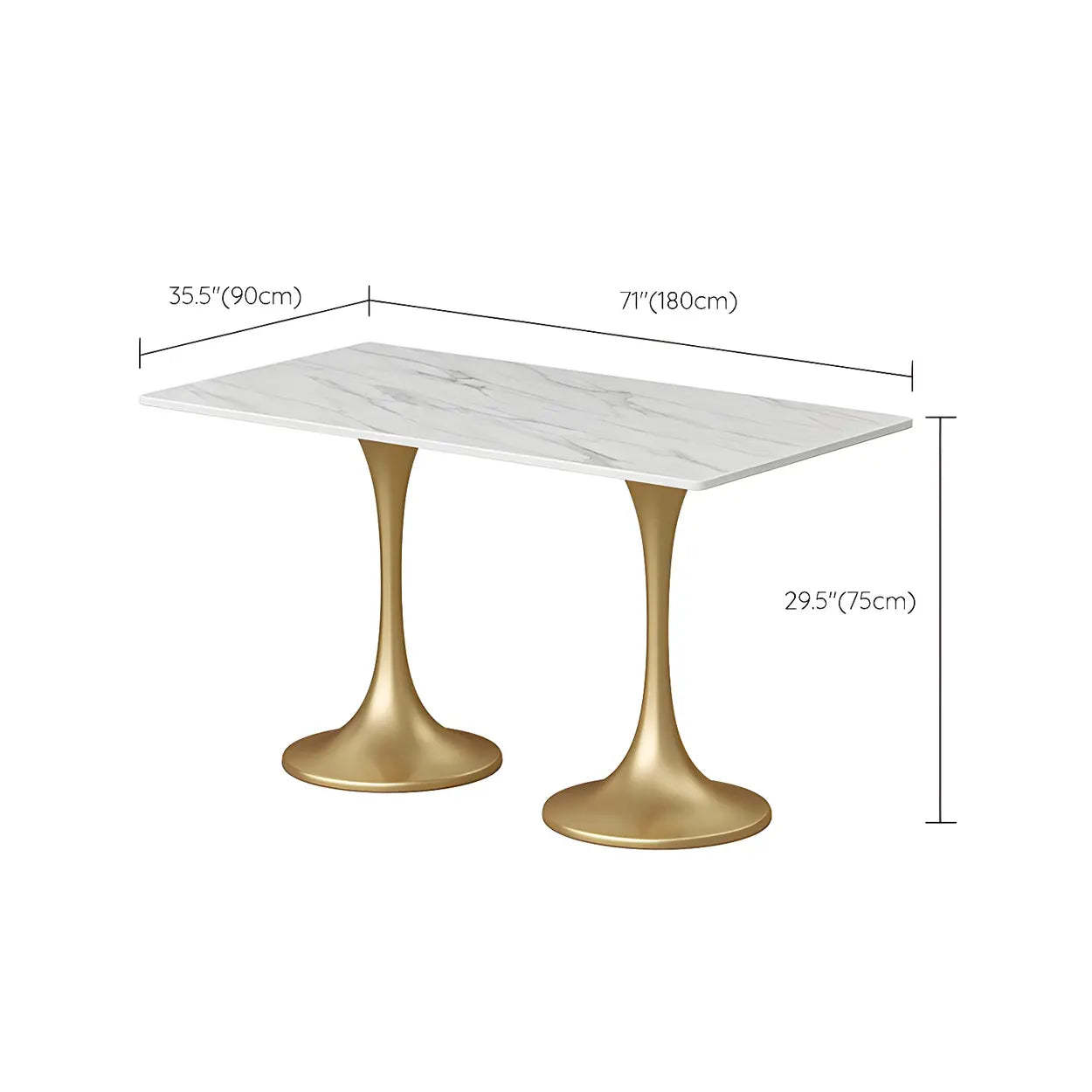Modern Square Stone White Dining Table