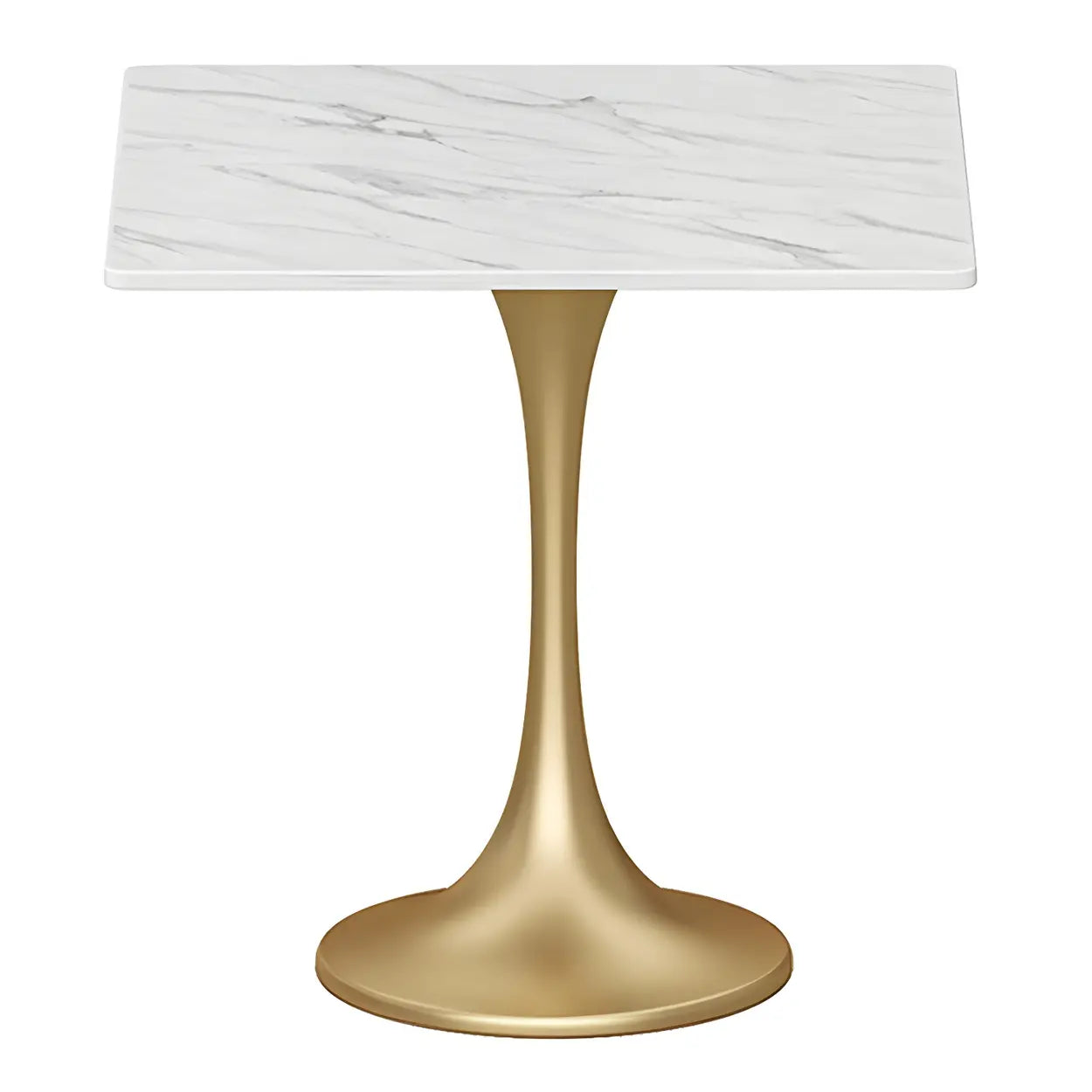 Modern Square Stone White Dining Table — Table Only