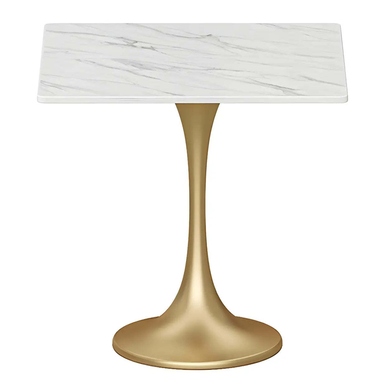 Modern Square Stone White Dining Table — Table Only