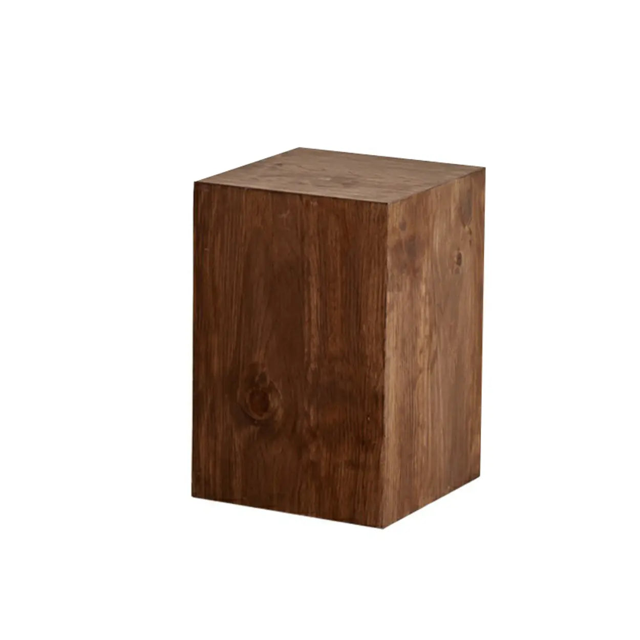 Modern Square Wood Black Brown Plant Stand — Black