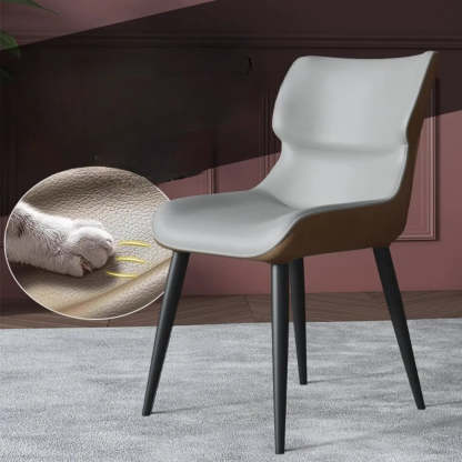 Modern Stain-Resistant Leather Dining Chair — Orange