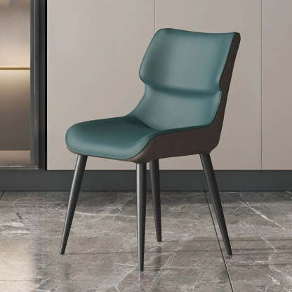 Modern Stain-Resistant Leather Dining Chair — Cream Gray
