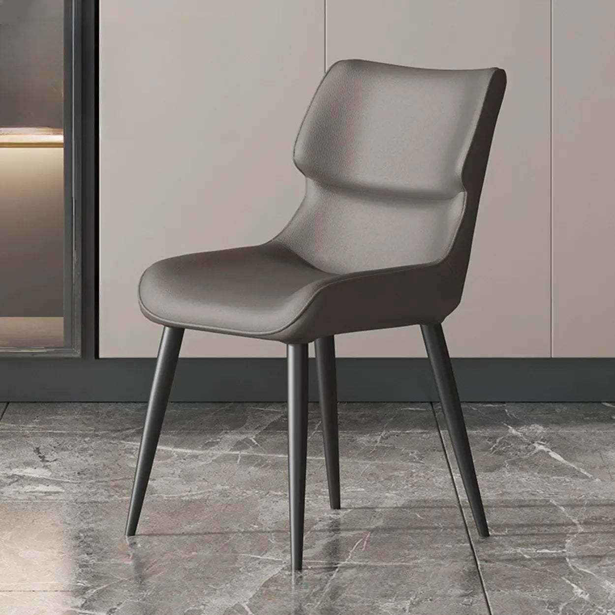 Modern Stain-Resistant Leather Dining Chair