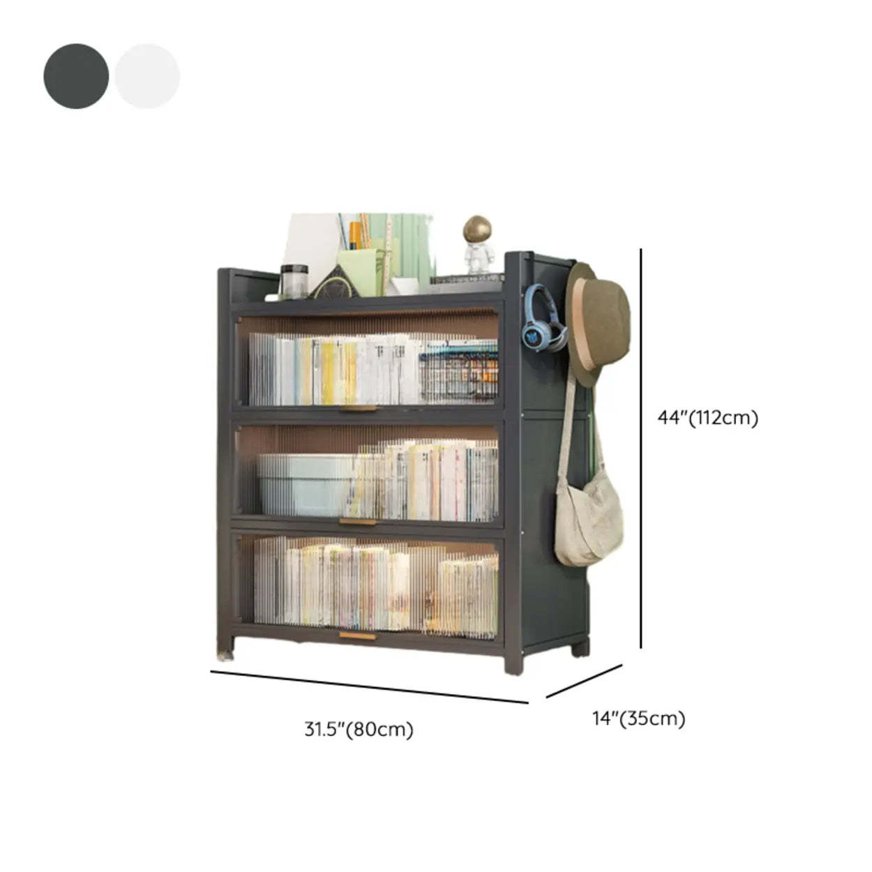 Modern Steel Vertical White Bookcase