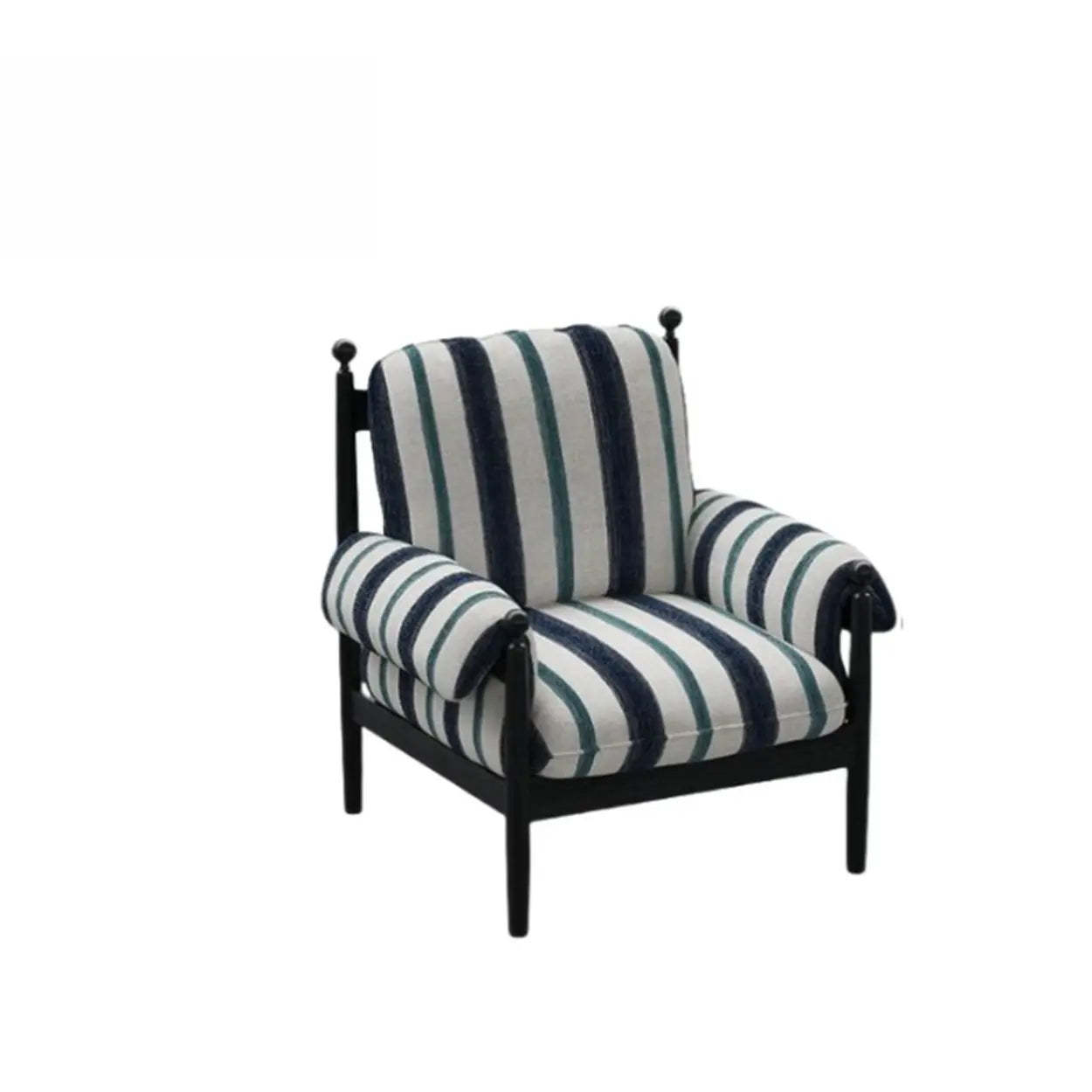Modern Striped Brown Armrest Chair with Slipcover — Yellow-Brown