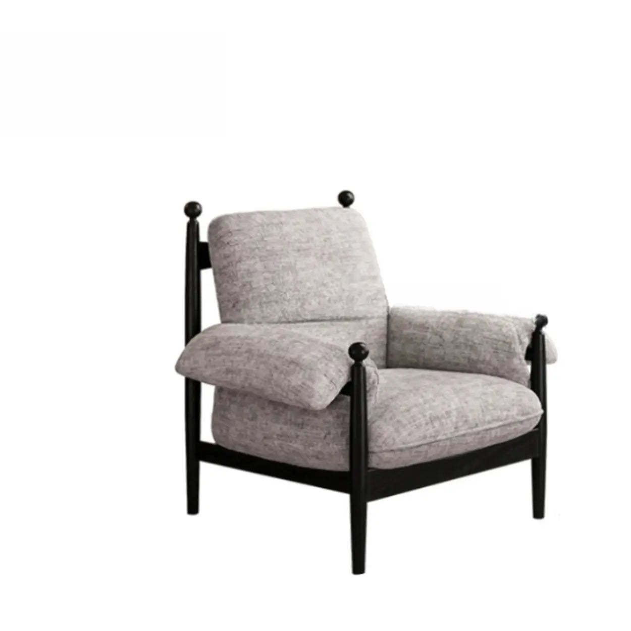 Modern Striped Brown Armrest Chair with Slipcover