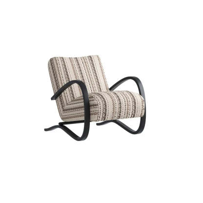 Modern Striped Reclining Lounge Chair with Curved Arms