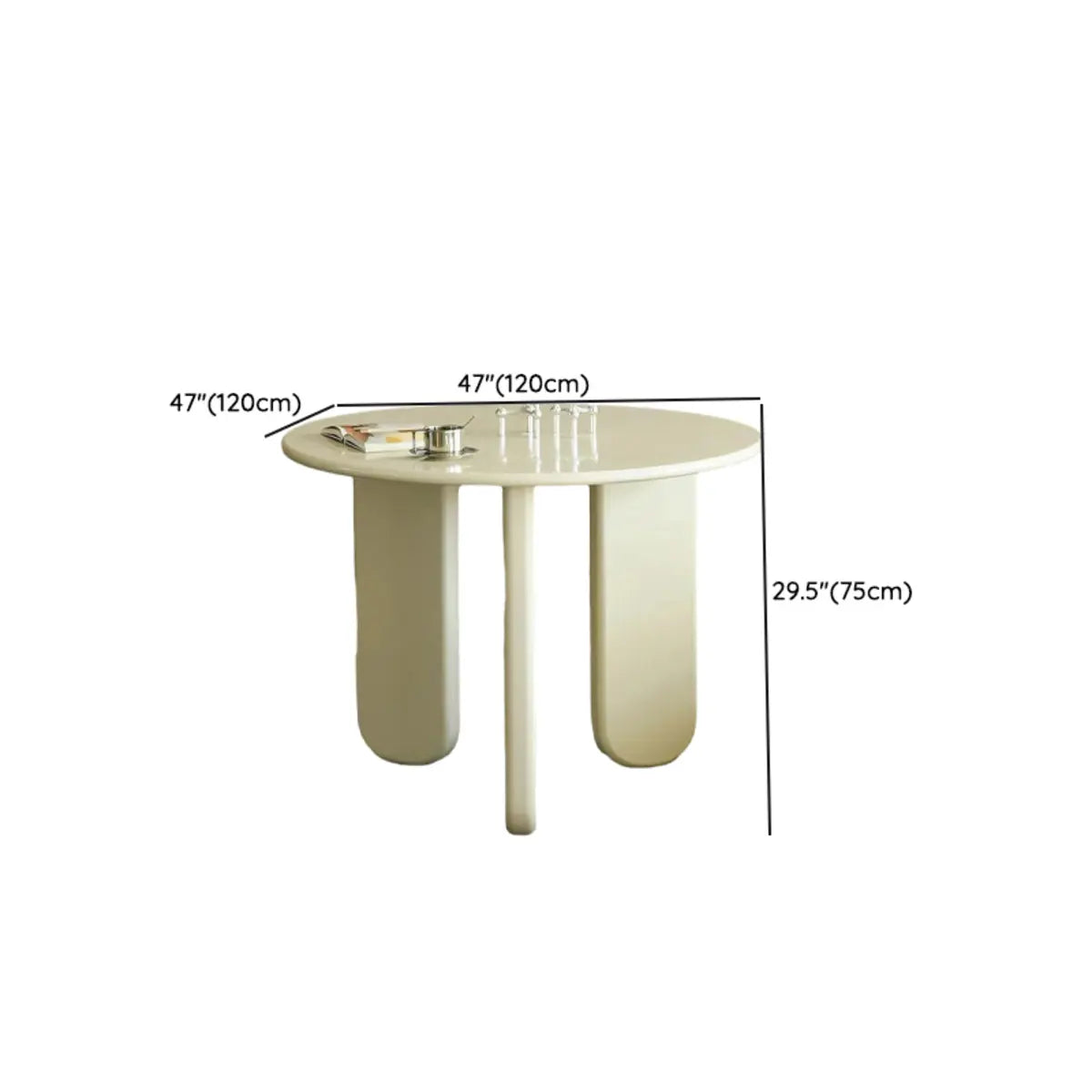 Round White Wood Dining Table