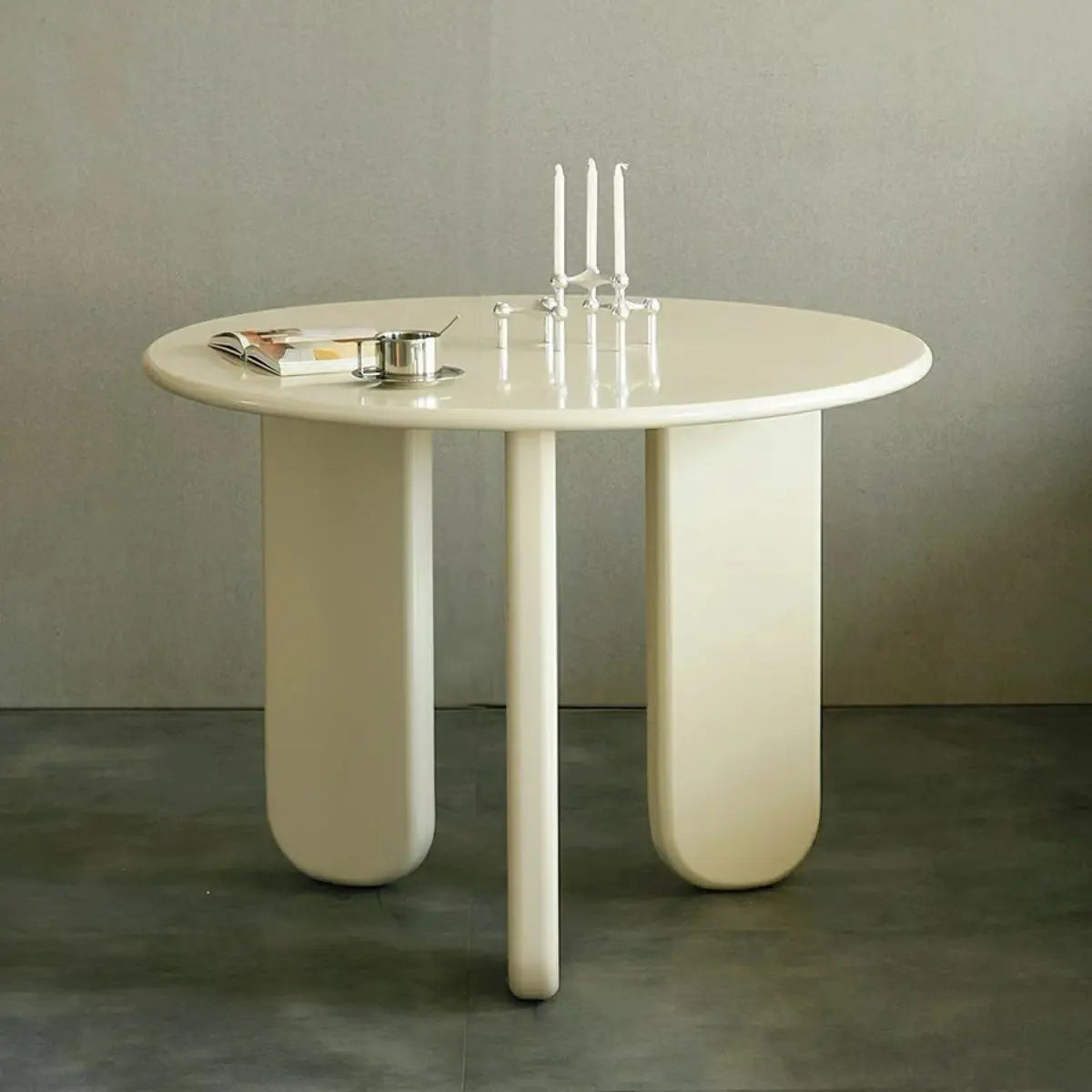Round White Wood Dining Table