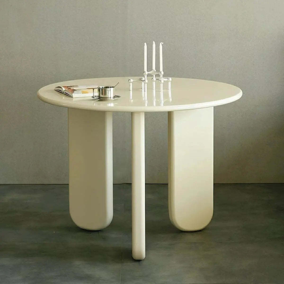 Round White Wood Dining Table