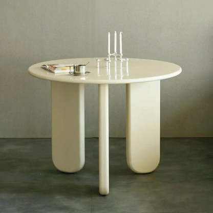 Round White Wood Dining Table