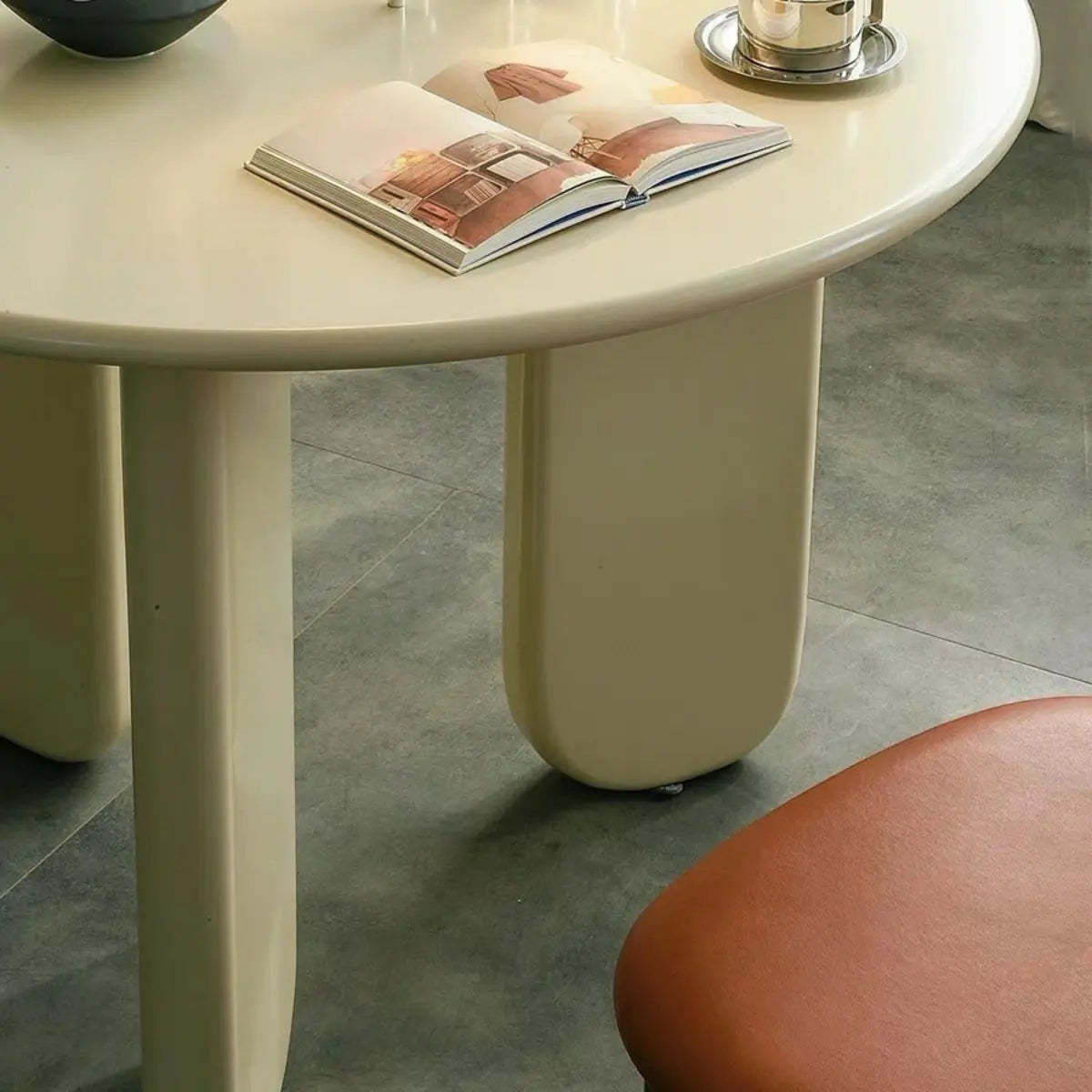 Round White Wood Dining Table