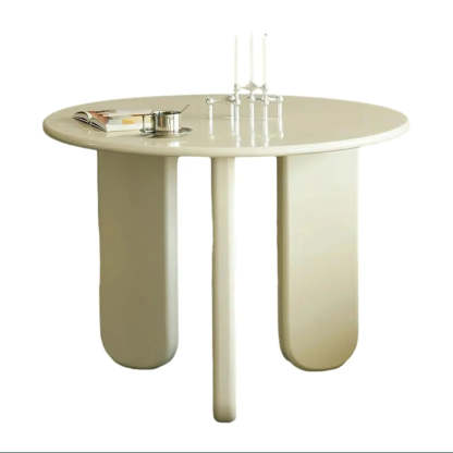 Round White Wood Dining Table