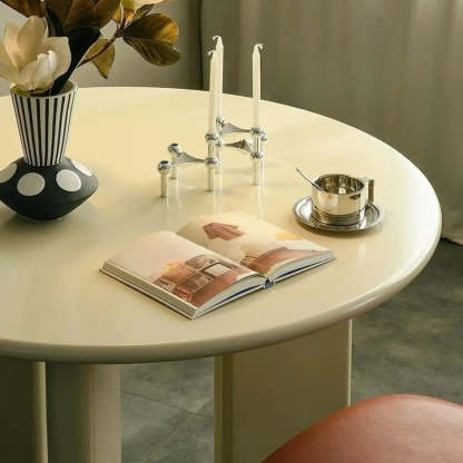 Round White Wood Dining Table