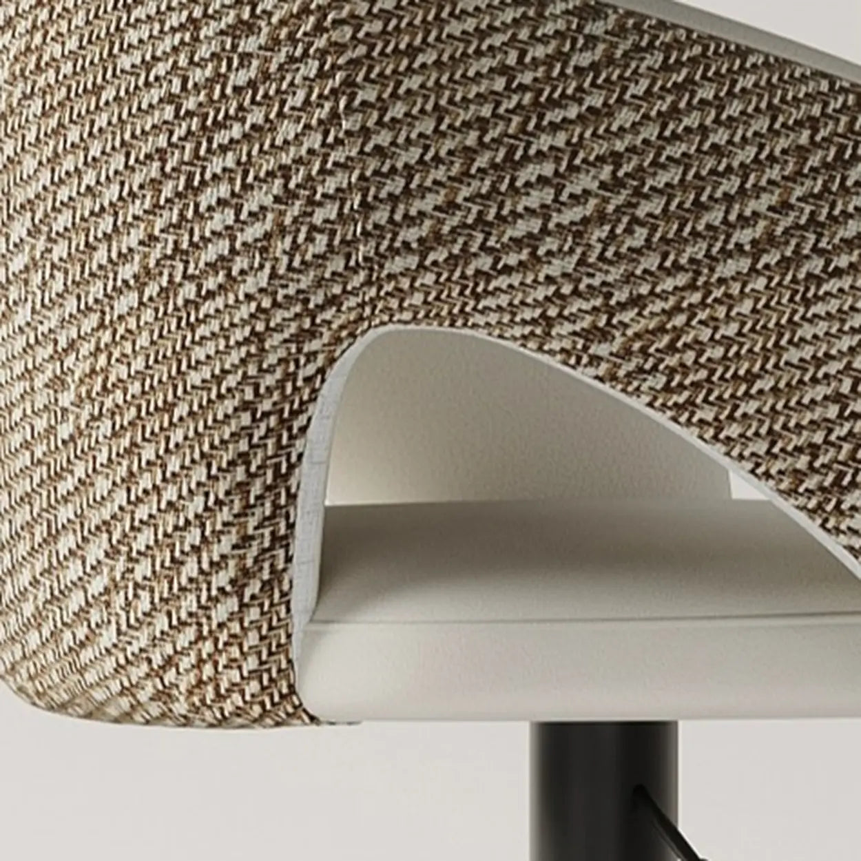 Modern Swivel Brown Leather Bucket Bar Stool