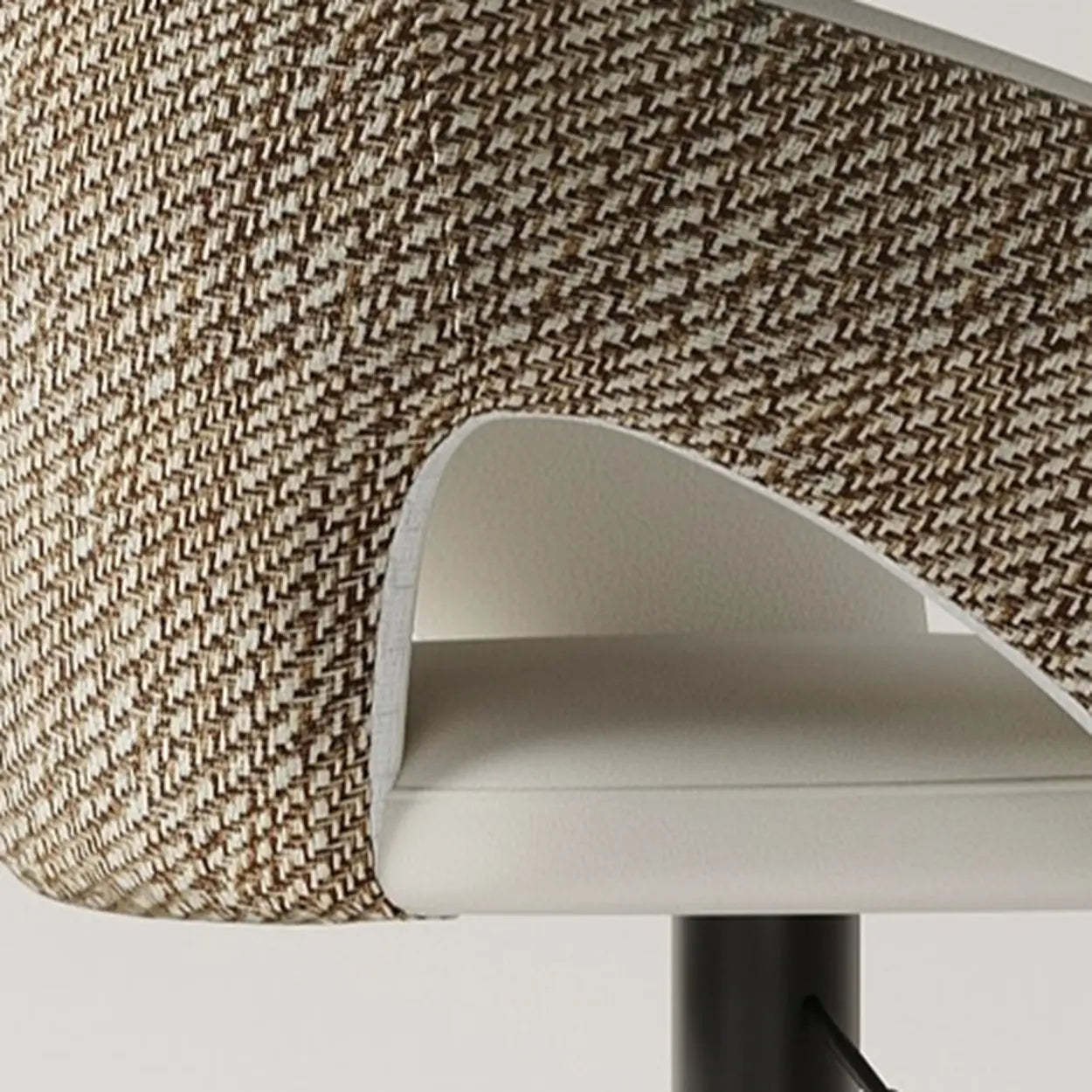 Modern Swivel Brown Leather Bucket Bar Stool