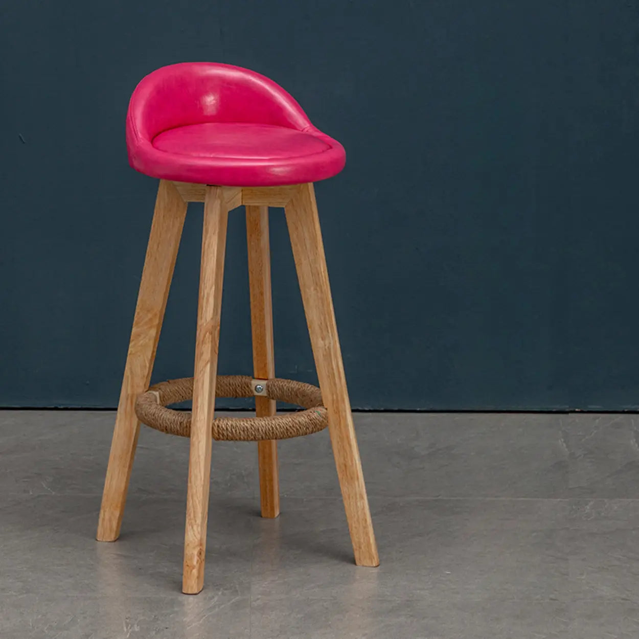 Modern Swivel Bar Stool with Upholstered Seat — Army Green