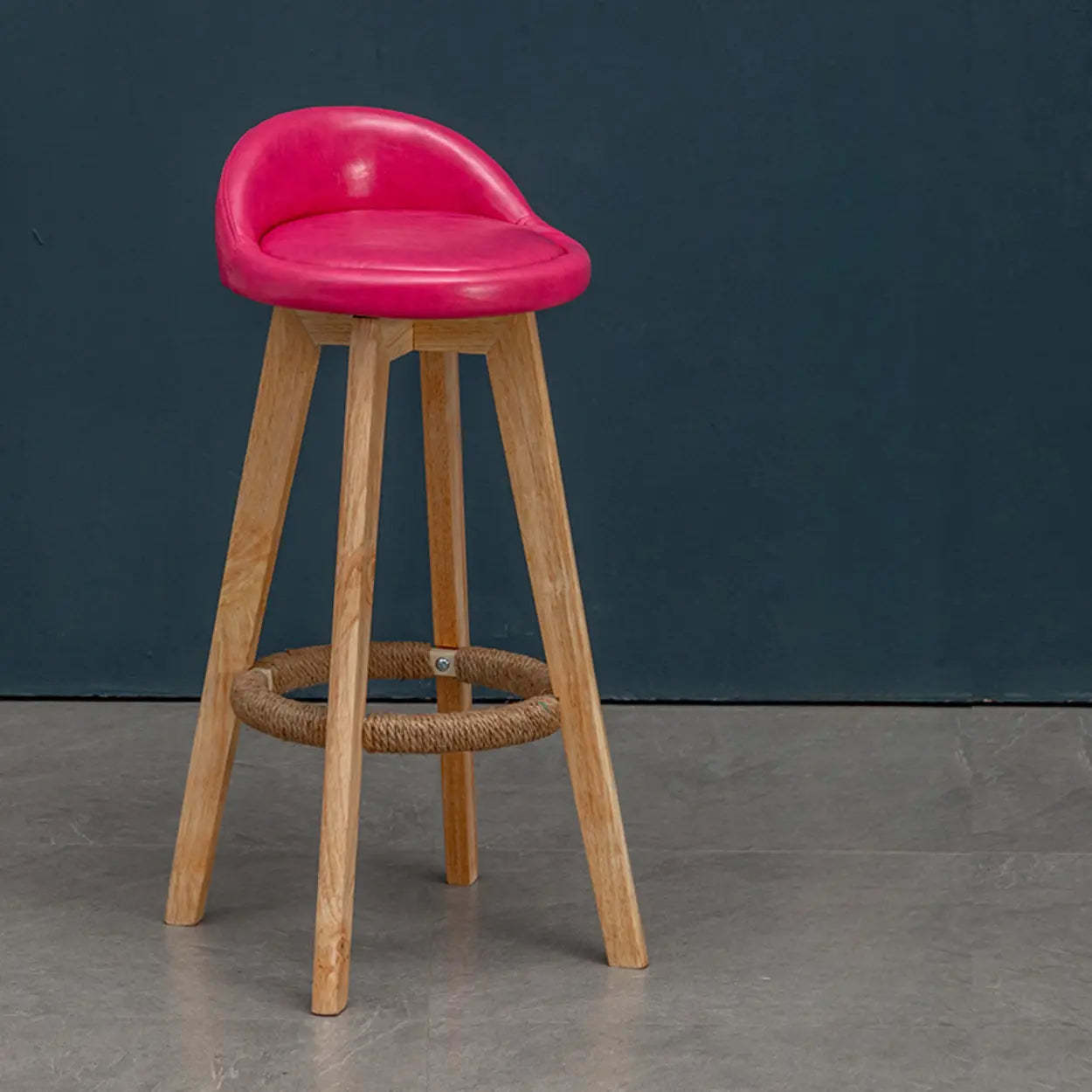 Modern Swivel Bar Stool with Upholstered Seat — Army Green