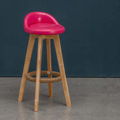 Modern Swivel Bar Stool with Upholstered Seat — Army Green