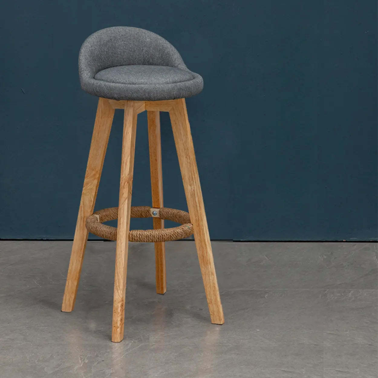 Modern Swivel Bar Stool with Upholstered Seat