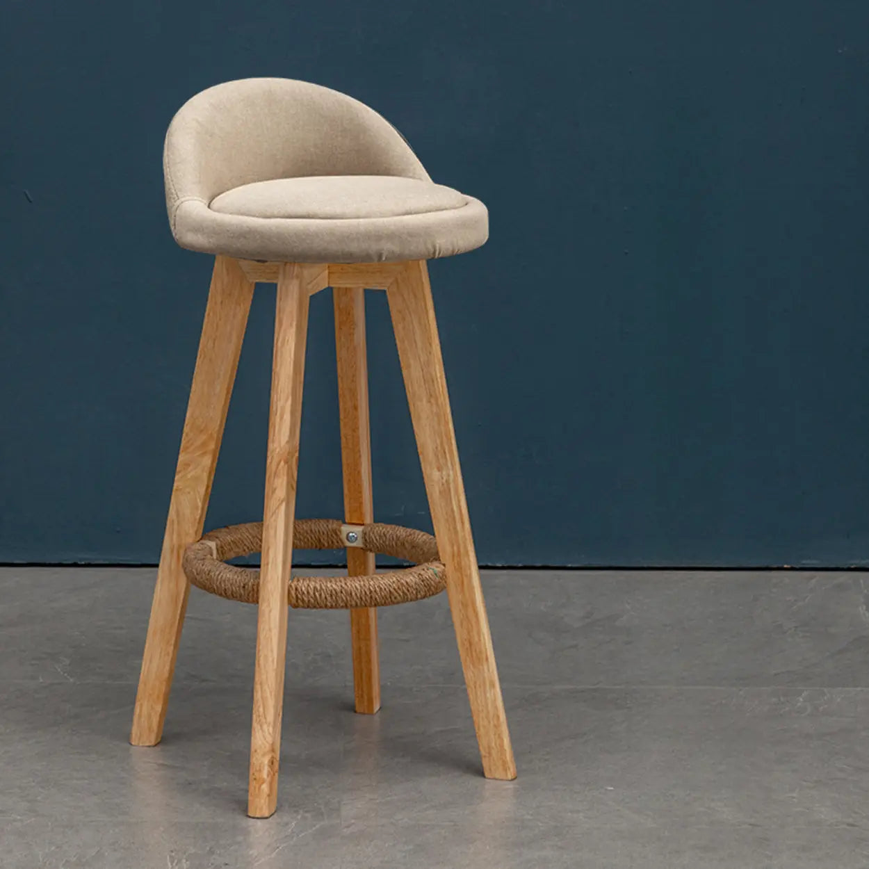 Modern Swivel Bar Stool with Upholstered Seat