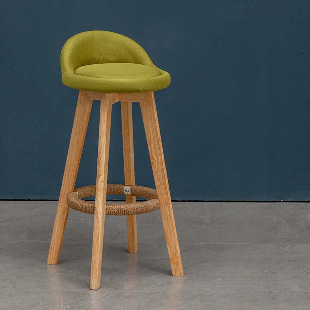 Modern Swivel Bar Stool with Upholstered Seat