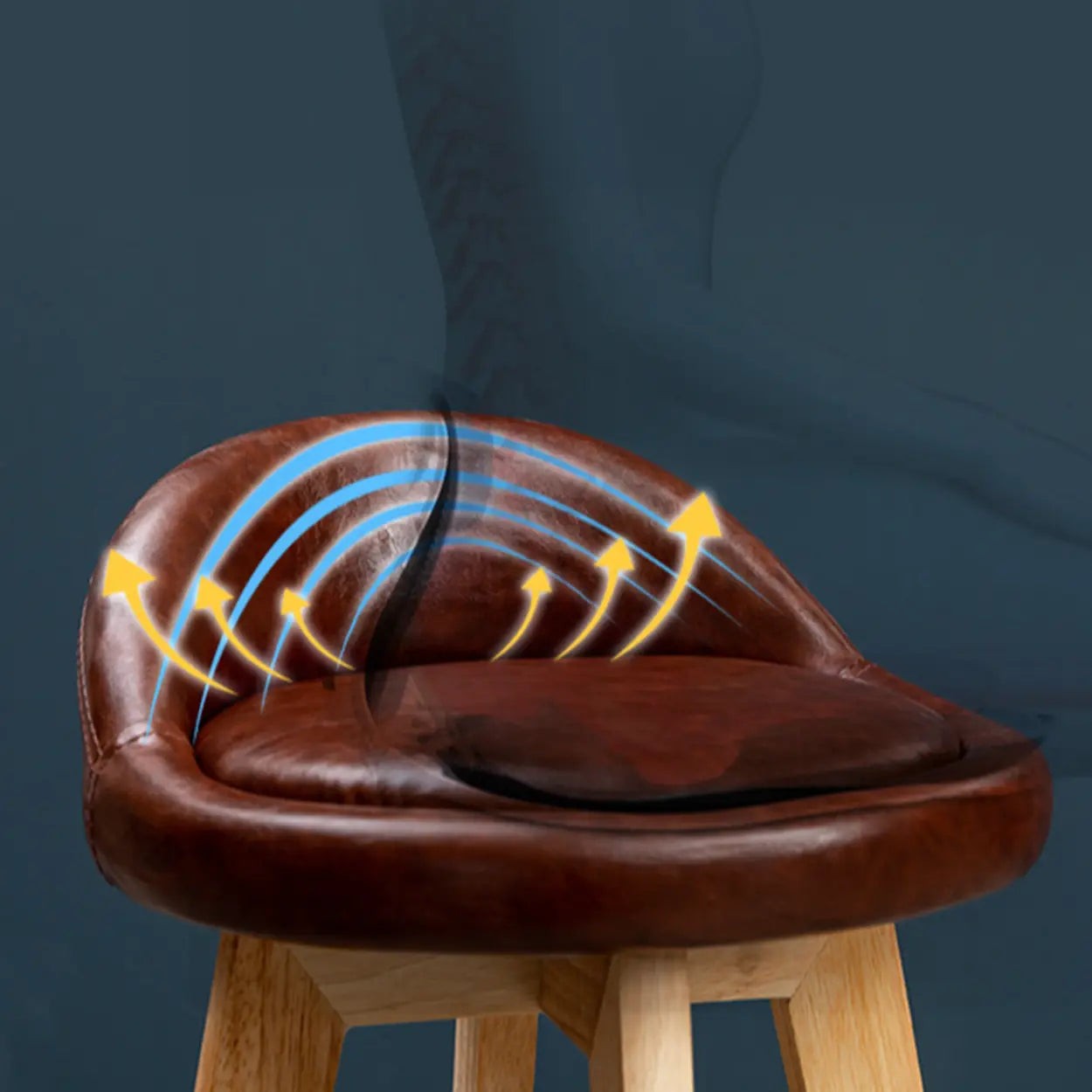 Modern Swivel Bar Stool with Upholstered Seat