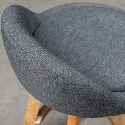 Modern Swivel Bar Stool with Upholstered Seat