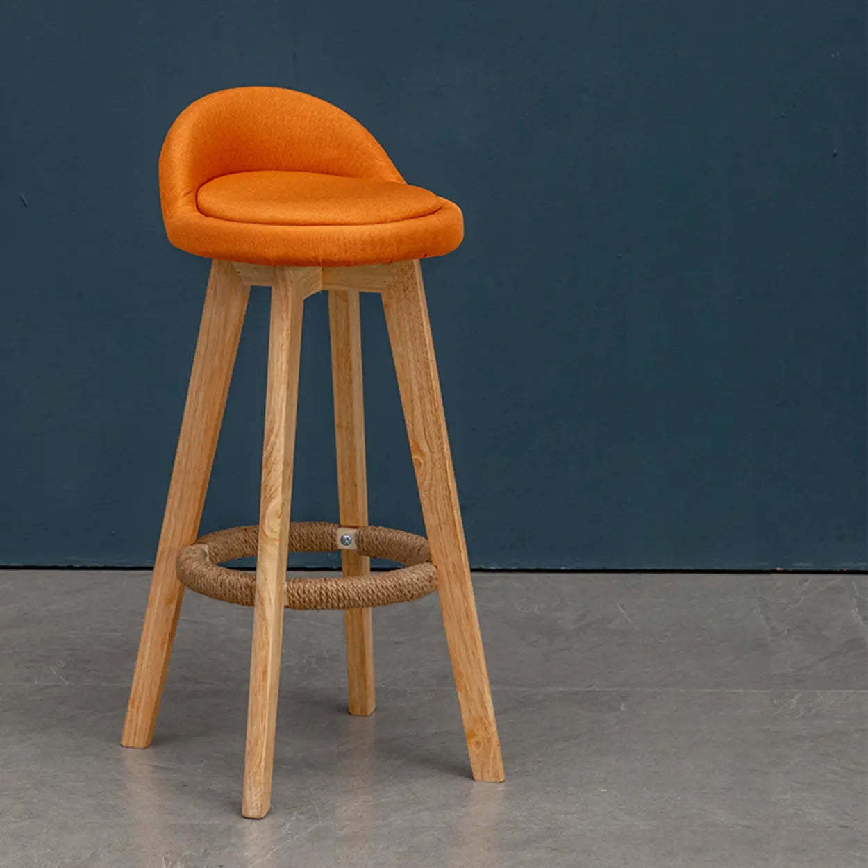 Modern Swivel Bar Stool with Upholstered Seat